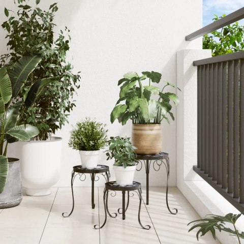 Stojaki na rośliny, 3 szt., czarno-białe, ceramiczne Lumarko!