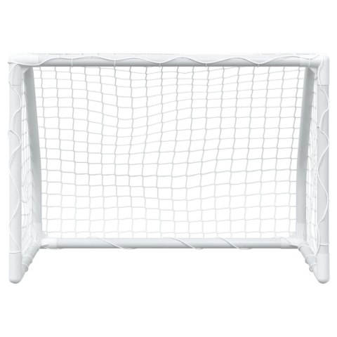 Bramki do piłki nożnej dla dzieci, 2 szt. z piłką, białe, metal Lumarko!