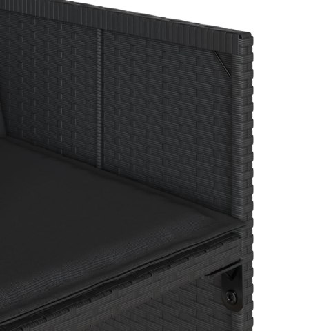 11-częściowy zestaw mebli do ogrodu, z poduszkami, czarny rattan PE Lumarko!
