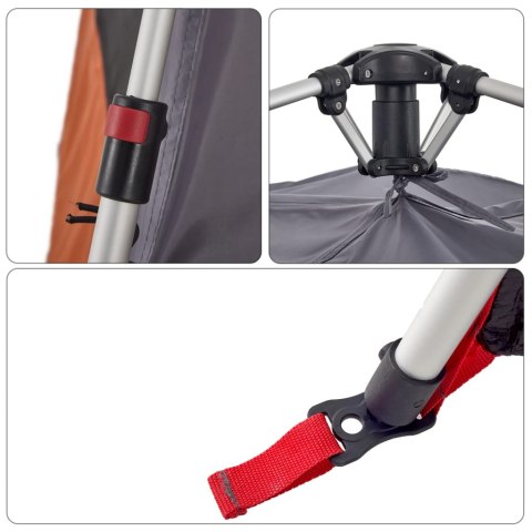 Namiot 6-os., szaro-pomarańczowy, szybkie rozkładanie Lumarko!