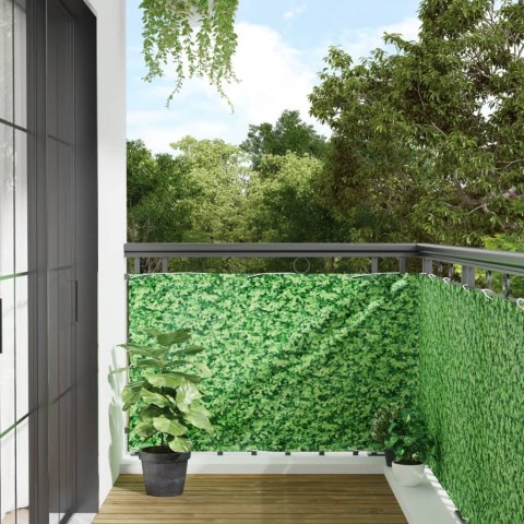 Osłona na ogrodzenie, zielona, wzór roślin, 1000x90 cm, PVC Lumarko!