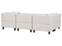 Sofa modułowa 5-osobowa z otomaną jasnobeżowa UNSTAD Lumarko!