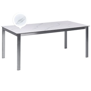 Stół ogrodowy szklany 180 x 90 cm efekt marmuru COSOLETO