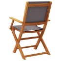 Składane krzesła ogrodowe, 4 szt., antracytowa tkanina i drewno Lumarko!