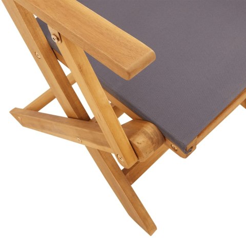 Składane krzesła ogrodowe, 4 szt., antracytowa tkanina i drewno Lumarko!