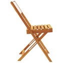 Składane krzesła ogrodowe, 4 szt., kremowa tkanina i drewno Lumarko!