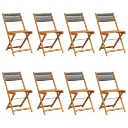 Składane krzesła ogrodowe, 8 szt., szare, lite drewno akacjowe Lumarko!