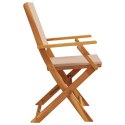 Składane krzesła ogrodowe, 8 szt., tkanina taupe i drewno Lumarko!