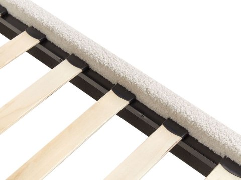 Łóżko kremowe tapicerowane ze stelażem 180 x 200 cm ROANNE