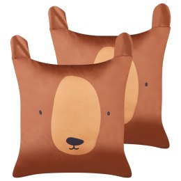 Zestaw 2 poduszek Tuftowany Bawełna Brązowy TEDDYBEAR Lumarko!