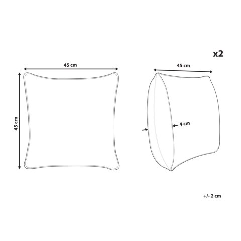 Zestaw 2 poduszek Tuftowany Bawełna Brązowy TEDDYBEAR