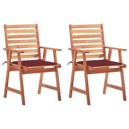 Krzesła ogrodowe z poduszkami, 2 szt., lite drewno akacjowe Lumarko!