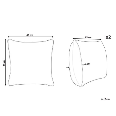 Zestaw 2 poduszek Tuftowany Bawełna Jasnobeżowy FUSSEL