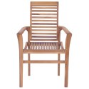Krzesła stołowe z beżowymi poduszkami, 6 szt., drewno tekowe Lumarko!