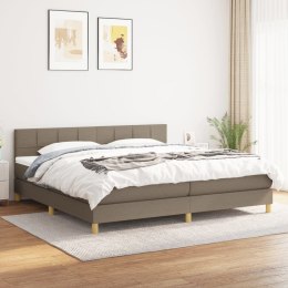 Łóżko kontynentalne z materacem, taupe, tkanina, 200x200 cm Lumarko!