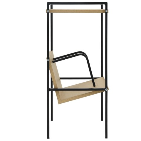 2-poziomowy regał, czarno-dębowy, 52x28x59 cm Lumarko!