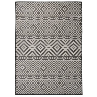 Dywan zewnętrzny o płaskim splocie, 200x280 cm, czarne pasy Lumarko!