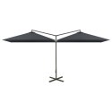 Podwójny parasol na stalowym słupku, antracytowy, 600x300 cm Lumarko!