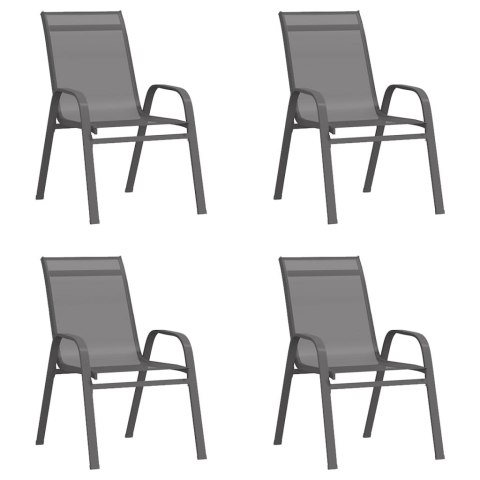 Sztaplowane krzesła ogrodowe, 4 szt., szare, tworzywo textilene Lumarko!