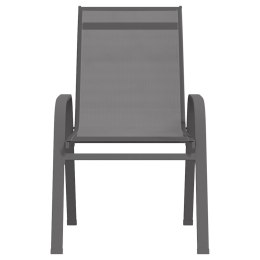 Sztaplowane krzesła ogrodowe, 4 szt., szare, tworzywo textilene Lumarko!