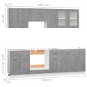 8-częściowy zestaw szafek kuchennych, szarość betonu, płyta wiórowa Lumarko!