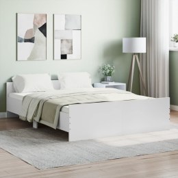 Rama łóżka z wezgłowiem i zanóżkiem, biała, 140x190 cm Lumarko!