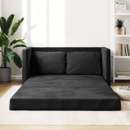 Sofa podłogowa 2-w-1, czarna, 122x204x55 cm, aksamit Lumarko!