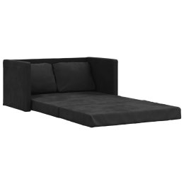 Sofa podłogowa 2-w-1, czarna, 122x204x55 cm, aksamit Lumarko!