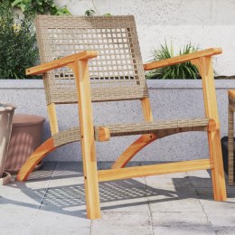 Krzesła ogrodowe, 2 szt., beżowe, polirattan i drewno akacjowe Lumarko!