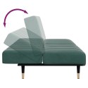 2-osobowa kanapa rozkładana z podnóżkiem, ciemnozielona, aksamitna Lumarko!