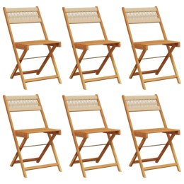 Składane krzesła ogrodowe, 6 szt., beżowe, lite drewno akacjowe Lumarko!