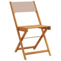 Składane krzesła ogrodowe, 6 szt., tkanina taupe i drewno Lumarko!