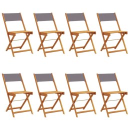 Składane krzesła ogrodowe, 8 szt., antracytowa tkanina i drewno Lumarko!