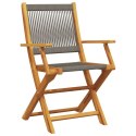 Składane krzesła ogrodowe, 8 szt., szare, lite drewno akacjowe Lumarko!