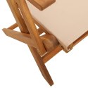 Składane krzesła ogrodowe, 8 szt., beżowa tkanina i drewno Lumarko!
