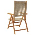 Krzesła ogrodowe, 2 szt., beżowe, drewno akacjowe i polirattan Lumarko!