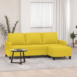 3-osobowa sofa z podnóżkiem, jasnożółty, 180 cm, tkaniną Lumarko!