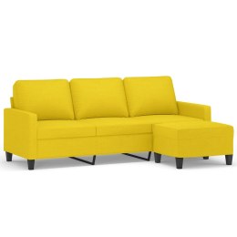 3-osobowa sofa z podnóżkiem, jasnożółty, 180 cm, tkaniną Lumarko!