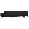 Sofa rozkładana L, czarna, 275x140x70 cm, aksamit Lumarko!