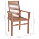 Krzesła stołowe z szarymi poduszkami, 8 szt., drewno tekowe Lumarko!