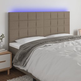 Zagłówek do łóżka z LED, taupe, 180x5x118/128 cm, tkanina Lumarko!
