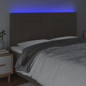 Zagłówek do łóżka z LED, taupe, 180x5x118/128 cm, tkanina Lumarko!