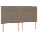 Zagłówek do łóżka z LED, taupe, 180x5x118/128 cm, tkanina Lumarko!