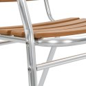 Krzesła ogrodowe, sztaplowane, 4 szt., aluminium i WPC, srebrne Lumarko!
