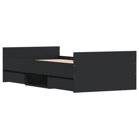 Rama łóżka z wezgłowiem i zanóżkiem, czarna, 100x200 cm Lumarko!