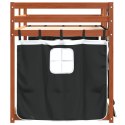 Łóżko piętrowe z zasłonkami, biało-czarne, 75x190 cm, sosnowe Lumarko!