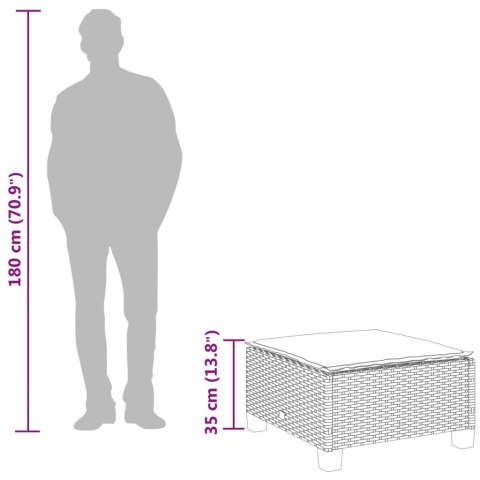 Stołek ogrodowy z poduszką, czarny, 63,5x56x32 cm, rattan PE Lumarko!