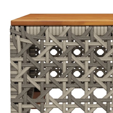 Stolik ogrodowy, szary, 55x55x36 cm rattan PE i drewno akacjowe Lumarko!