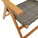 Krzesła ogrodowe, 2 szt., szare, drewno akacjowe i polirattan Lumarko!