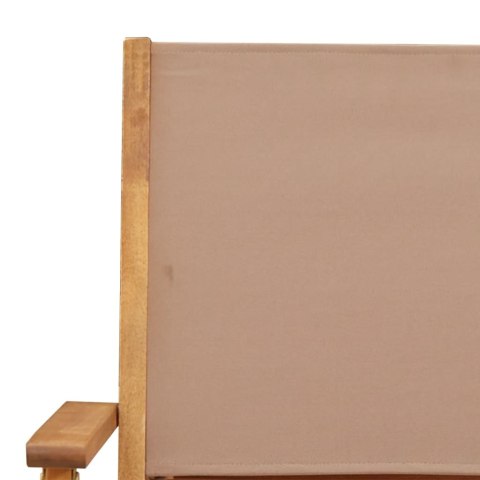 VidaXL Krzesła ogrodowe, 2 szt., taupe, drewno akacjowe i tkanina